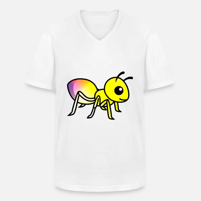 Ameise Comic Tier - Männer-T-Shirt mit V-Ausschnitt - Weiß
