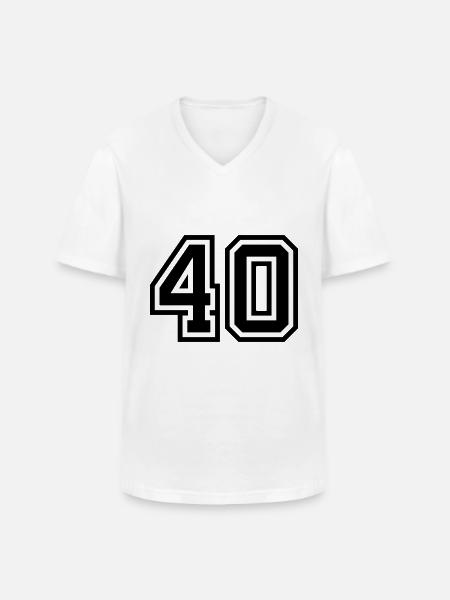 40 Zahl symbol - Männer-T-Shirt mit V-Ausschnitt - Weiß