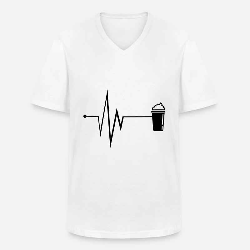 Kaffee Icon Puls - Männer-T-Shirt mit V-Ausschnitt - Weiß