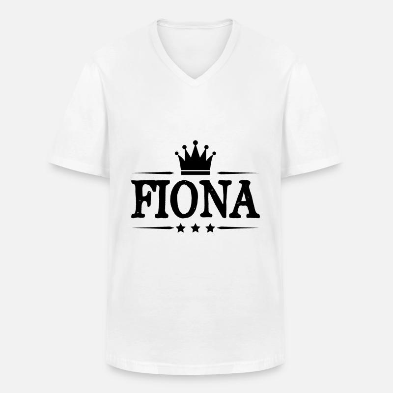 Fiona - Männer-T-Shirt mit V-Ausschnitt - Weiß