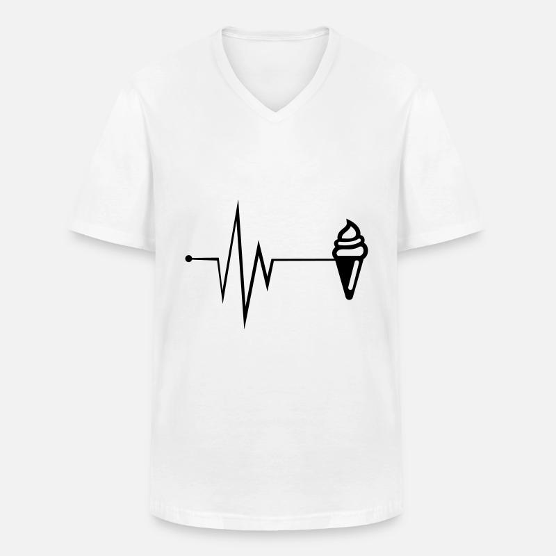 Eis Icon puls - Männer-T-Shirt mit V-Ausschnitt - Weiß