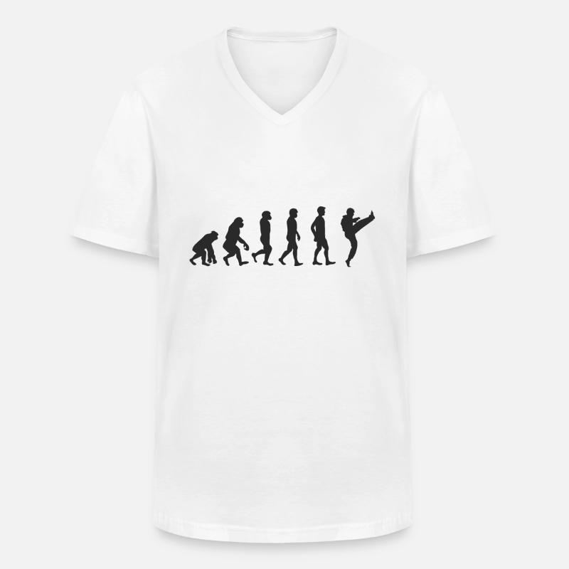 Evolution Karate - Männer-T-Shirt mit V-Ausschnitt - Weiß