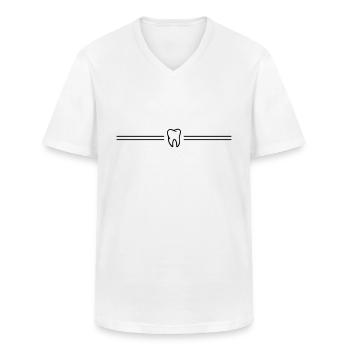 zahn icon strich - Männer-T-Shirt mit V-Ausschnitt - Weiß - Vorne - AI Model Male 185 light (185cm)