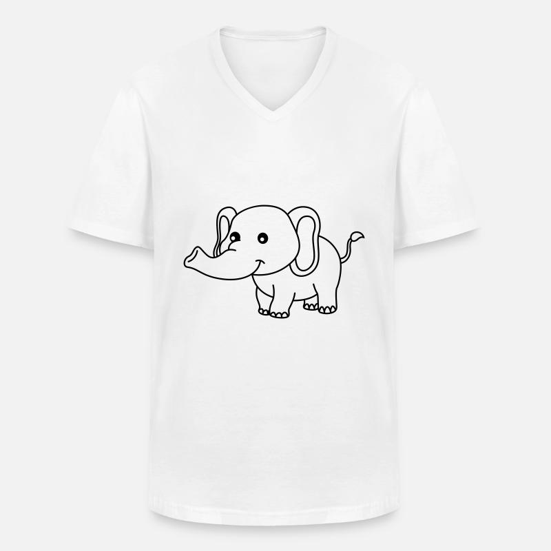 Elephant Comic - Men's V-Neck T-Shirt - white