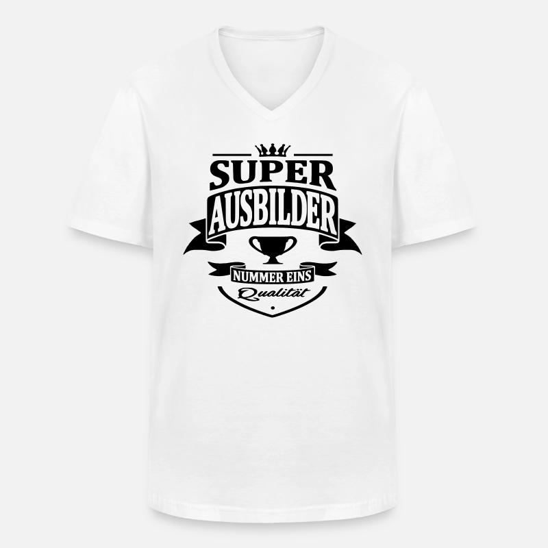 ausbilder nummer eins - Männer-T-Shirt mit V-Ausschnitt - Weiß