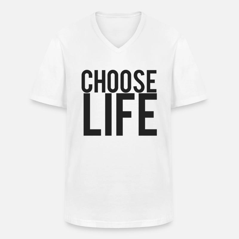 Wähle das Leben - Männer-T-Shirt mit V-Ausschnitt - Weiß