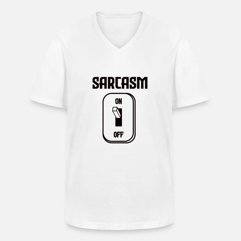 Lustiges Sarcasm On Off Tshirt - Männer-T-Shirt mit V-Ausschnitt - Weiß