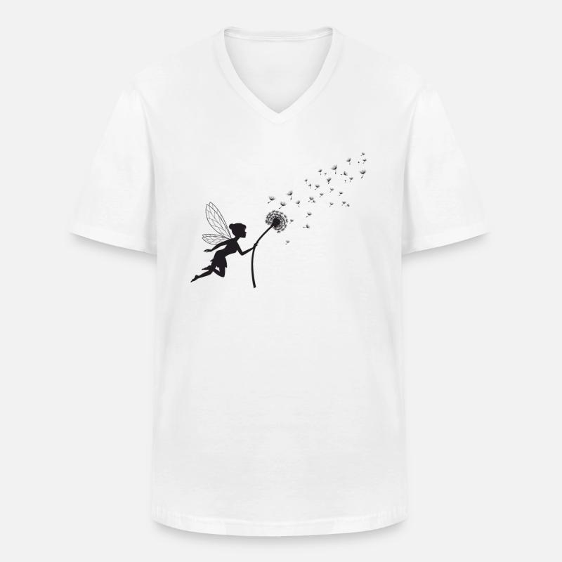 Schmetterlingdesign Pusteblumendesign mit Spruch - Männer-T-Shirt mit V-Ausschnitt - Weiß