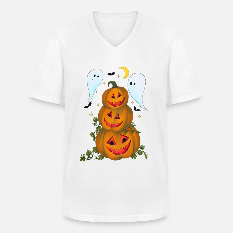 Pumpkin party - Männer-T-Shirt mit V-Ausschnitt - Weiß