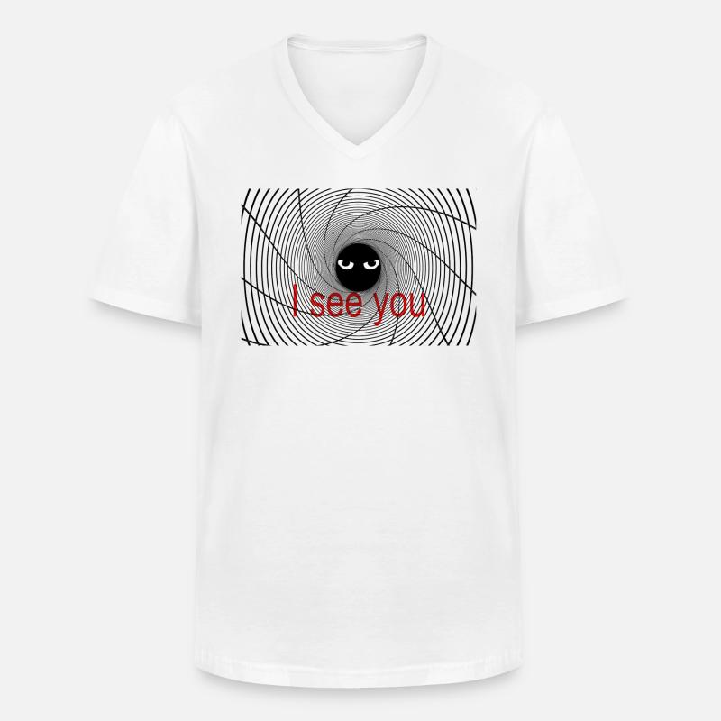 spirale mit Augen - Männer-T-Shirt mit V-Ausschnitt - Weiß