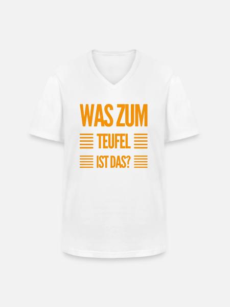 was ist das? - Männer-T-Shirt mit V-Ausschnitt - Weiß