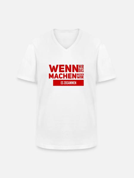 Zusammenhalt ist wichtig - Männer-T-Shirt mit V-Ausschnitt - Weiß