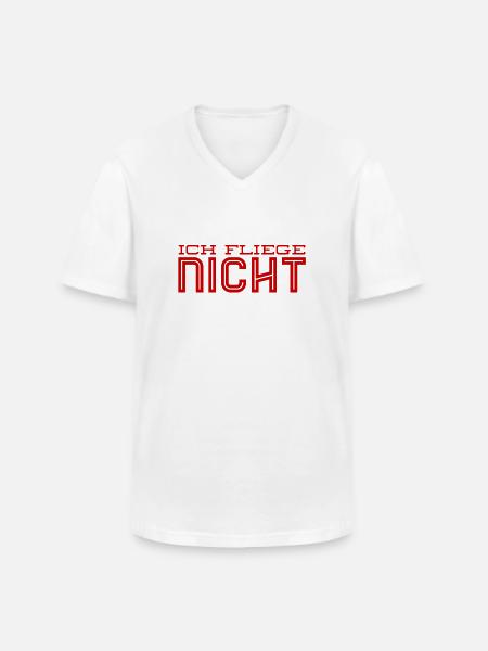 Flugangst - Männer-T-Shirt mit V-Ausschnitt - Weiß