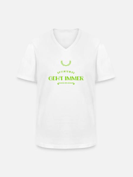 Optimismus ist wunderbar - Männer-T-Shirt mit V-Ausschnitt - Weiß