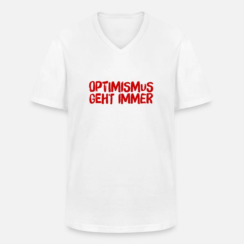 ich liebe Optimismus - Männer-T-Shirt mit V-Ausschnitt - Weiß
