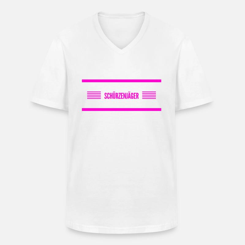 Frauenheld - Männer-T-Shirt mit V-Ausschnitt - Weiß