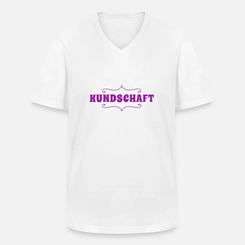 endlich Kundschaft - Männer-T-Shirt mit V-Ausschnitt - Weiß