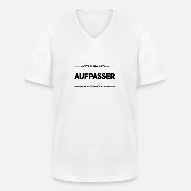 so sieht ein Aufpasser aus - Männer-T-Shirt mit V-Ausschnitt - Weiß