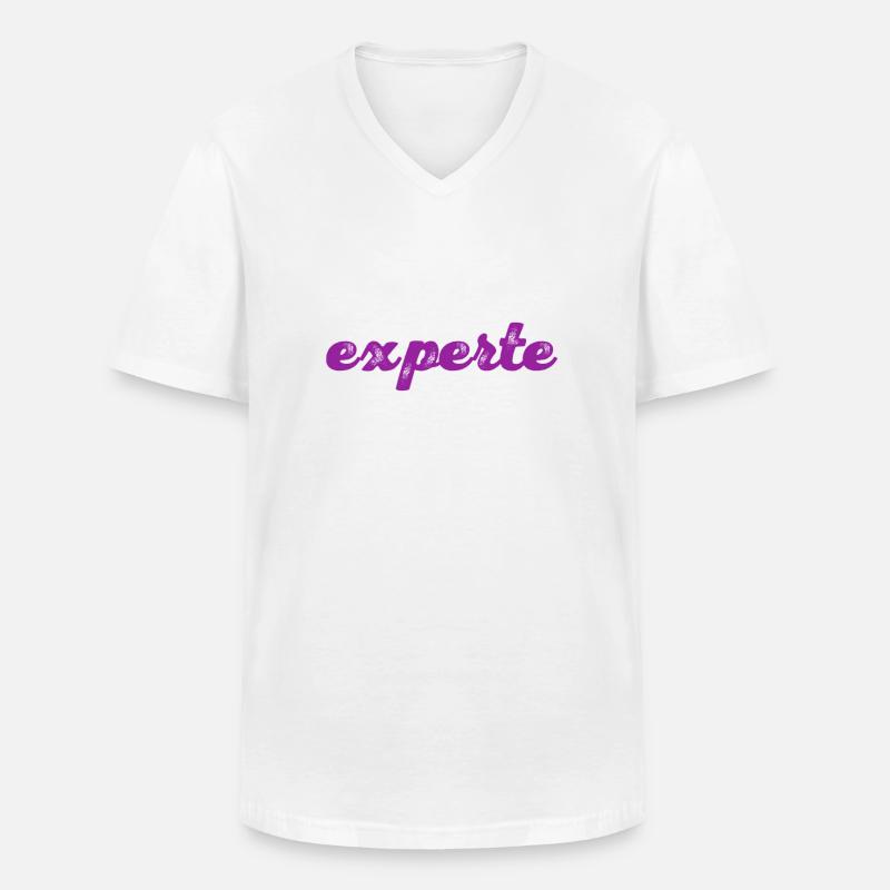 so sieht ein Experte aus - Männer-T-Shirt mit V-Ausschnitt - Weiß