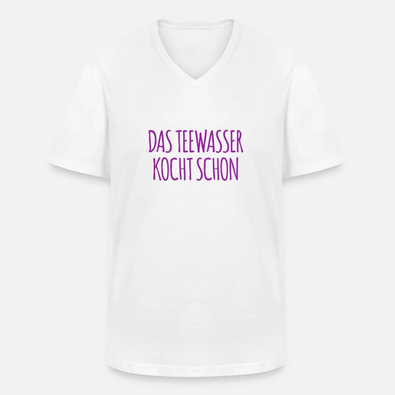 wer möchte Tee? - Männer-T-Shirt mit V-Ausschnitt - Weiß