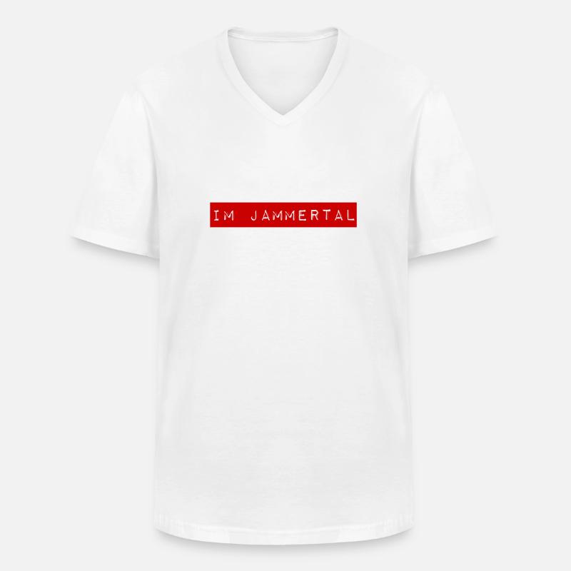 ich lebe im Jammertal - Männer-T-Shirt mit V-Ausschnitt - Weiß