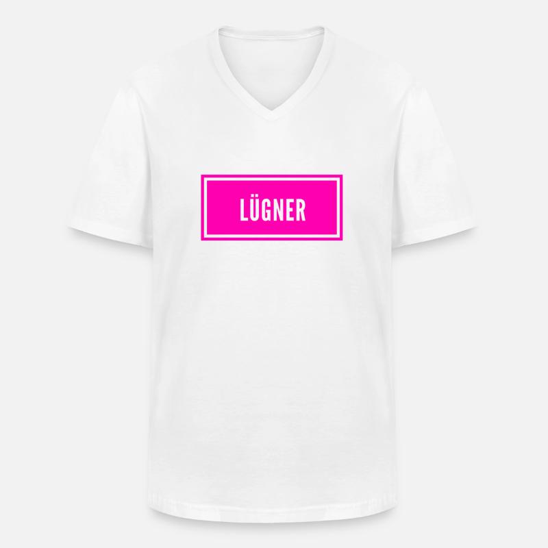 so sieht ein Lügner aus - Männer-T-Shirt mit V-Ausschnitt - Weiß