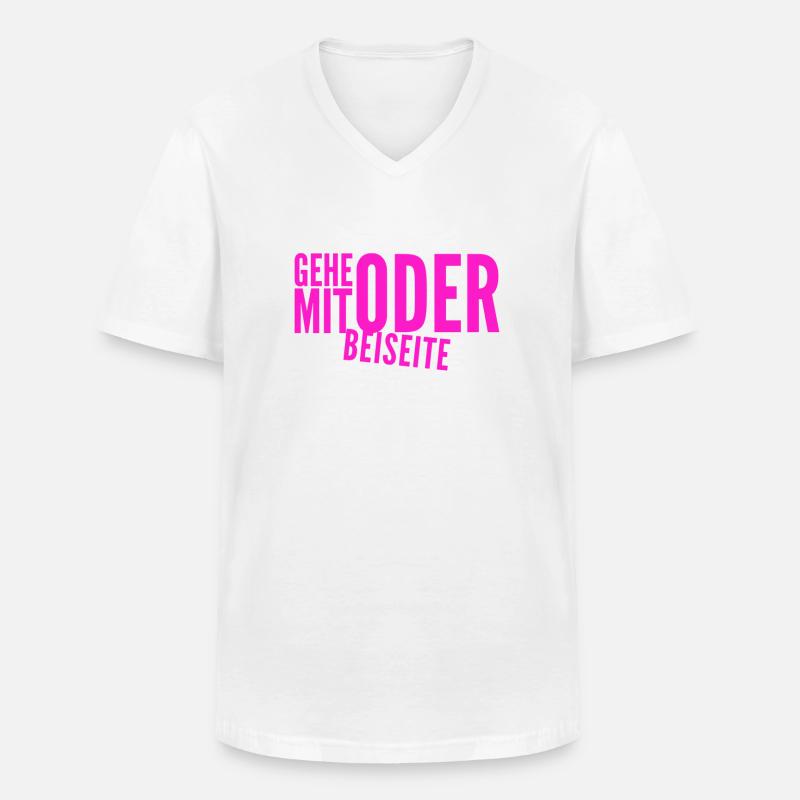 kommst du mit oder nicht? - Männer-T-Shirt mit V-Ausschnitt - Weiß