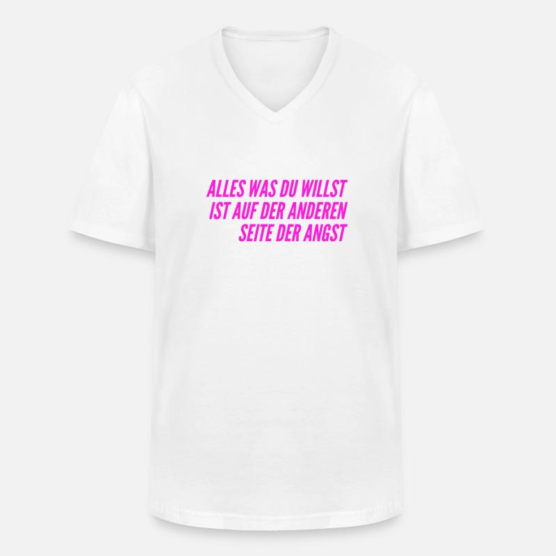 gehe durch die Angst - Männer-T-Shirt mit V-Ausschnitt - Weiß