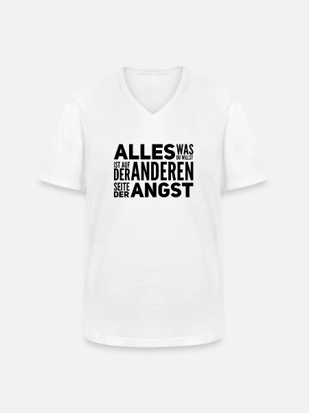 geh durch die Angst - Männer-T-Shirt mit V-Ausschnitt - Weiß