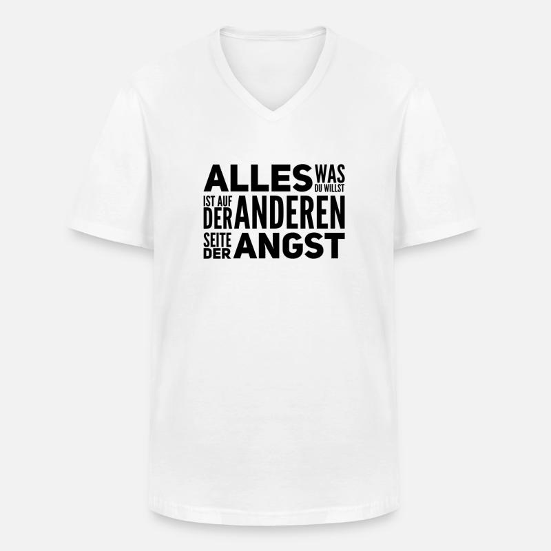 geh durch die Angst - Männer-T-Shirt mit V-Ausschnitt - Weiß