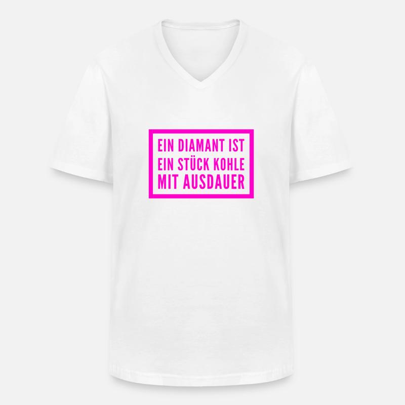 Ausdauer lohnt sich - Männer-T-Shirt mit V-Ausschnitt - Weiß