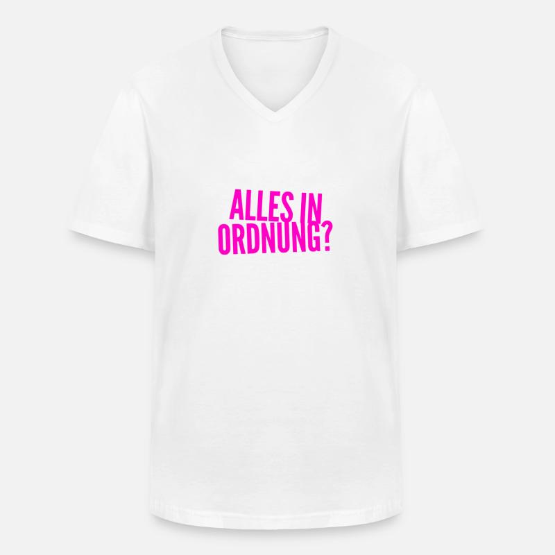 geht es dir gut? - Männer-T-Shirt mit V-Ausschnitt - Weiß