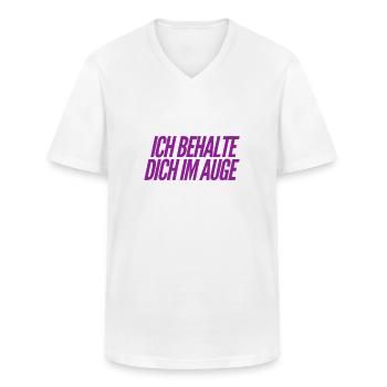 ich beobachte dich - Männer-T-Shirt mit V-Ausschnitt - Weiß - Vorne - AI Model Male 185 light (185cm)