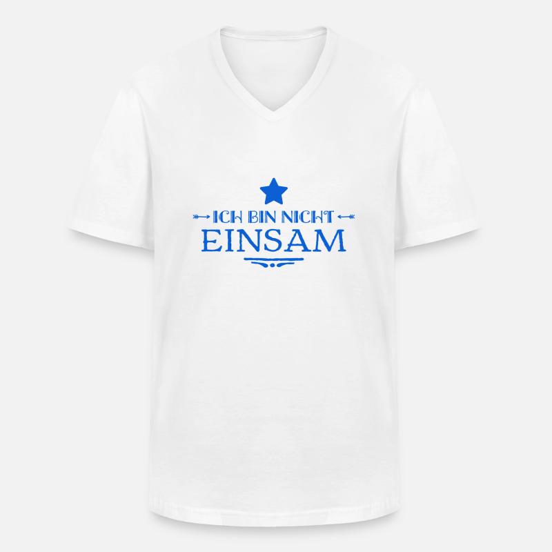 nicht einsam - Männer-T-Shirt mit V-Ausschnitt - Weiß