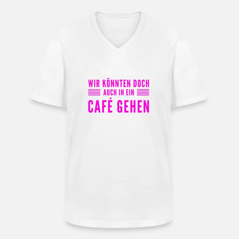 ich möchte dich besser kennenlernen - Männer-T-Shirt mit V-Ausschnitt - Weiß