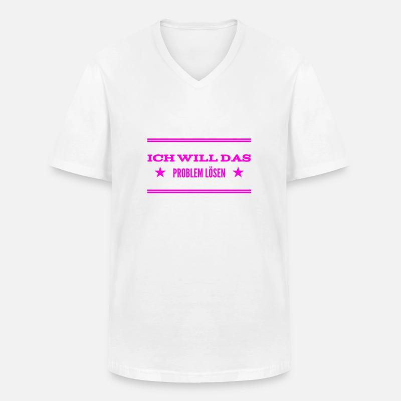 kein Problem - Männer-T-Shirt mit V-Ausschnitt - Weiß