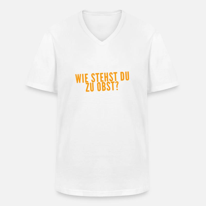 Was denkst du über Obst? - Männer-T-Shirt mit V-Ausschnitt - Weiß