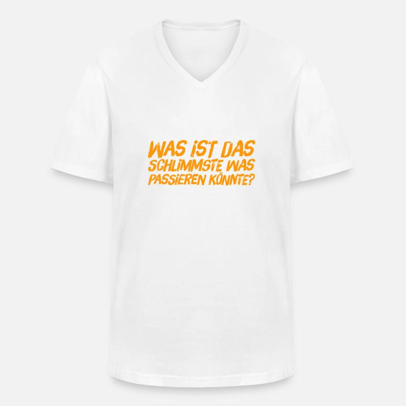 so schlimm wird es nicht - Männer-T-Shirt mit V-Ausschnitt - Weiß