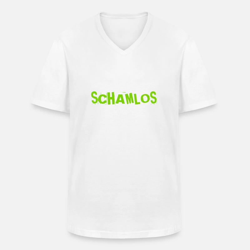 ich bin schamlos - Männer-T-Shirt mit V-Ausschnitt - Weiß