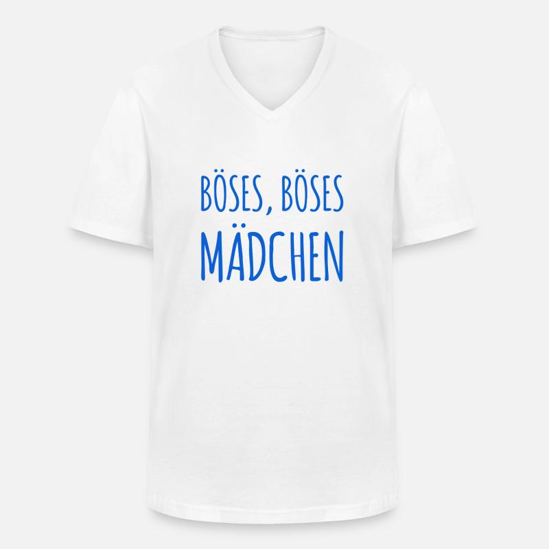 hier steht ein böses Mädchen - Männer-T-Shirt mit V-Ausschnitt - Weiß