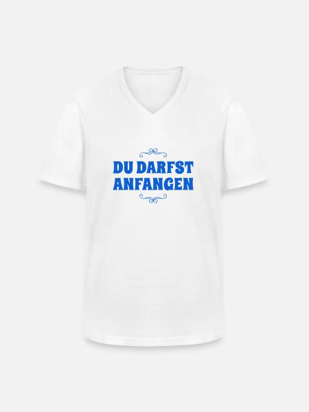du beginnst - Männer-T-Shirt mit V-Ausschnitt - Weiß