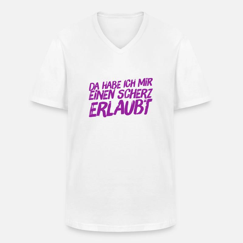 das war ein Scherz - Männer-T-Shirt mit V-Ausschnitt - Weiß