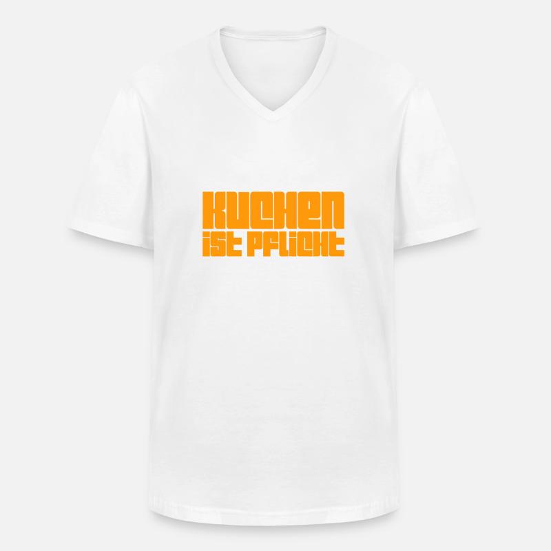 ich liebe Kuchen - Männer-T-Shirt mit V-Ausschnitt - Weiß