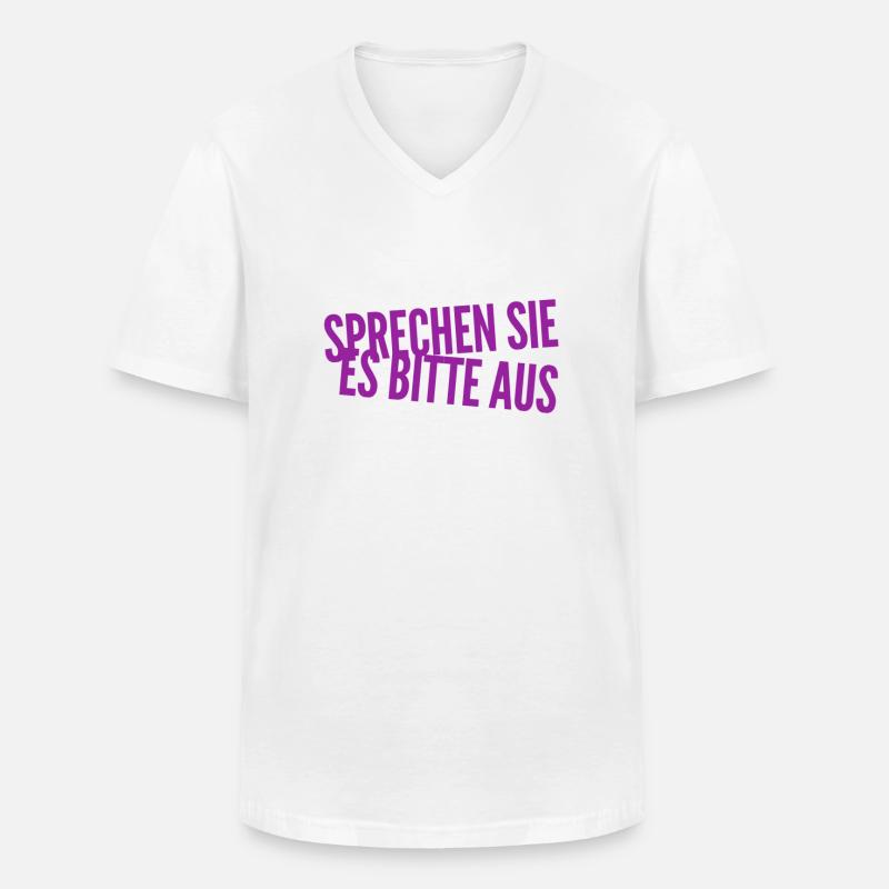 reden sie bitte laut - Männer-T-Shirt mit V-Ausschnitt - Weiß