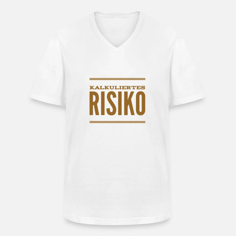 kalkuliertes Risiko - Männer-T-Shirt mit V-Ausschnitt - Weiß