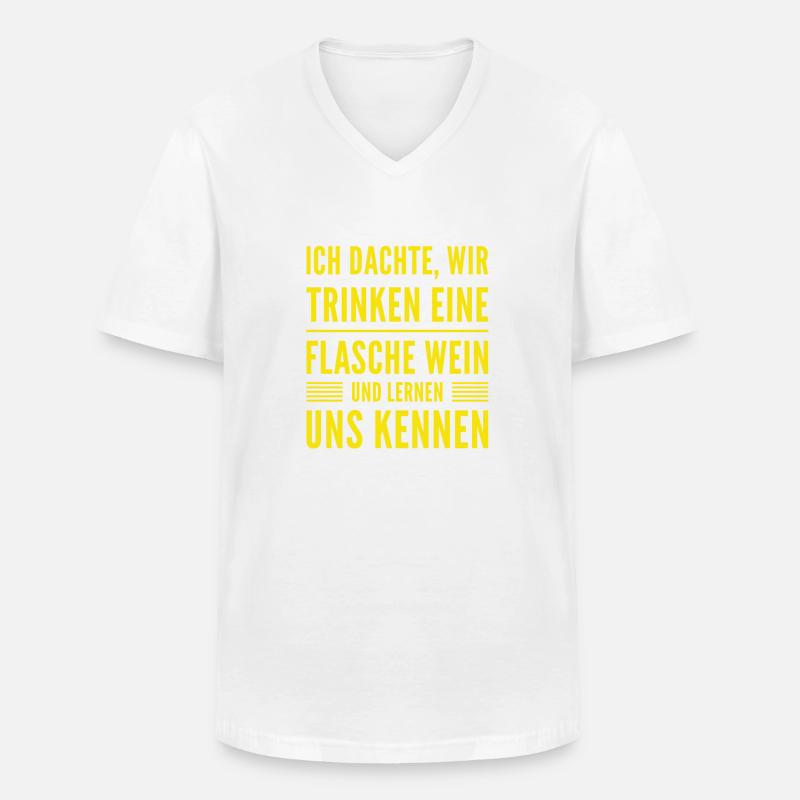 Bock auf eine Flasche Wein? - Männer-T-Shirt mit V-Ausschnitt - Weiß