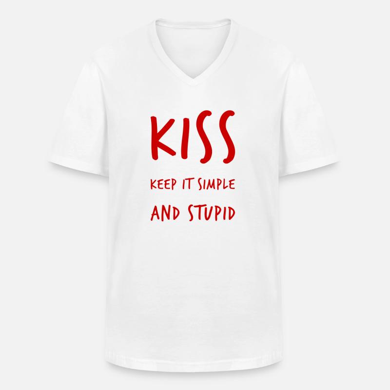 keep it simple and stupid - Männer-T-Shirt mit V-Ausschnitt - Weiß