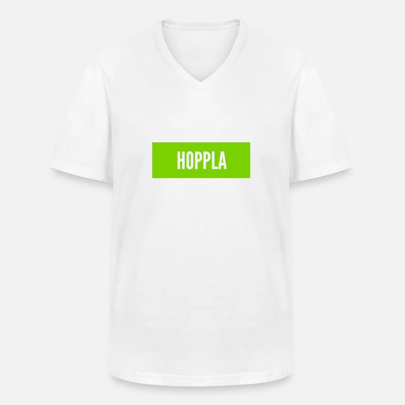 oje - Männer-T-Shirt mit V-Ausschnitt - Weiß