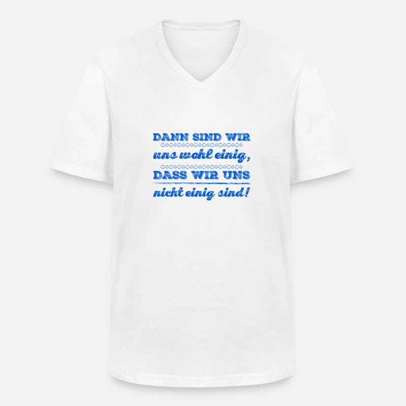nicht einig - Männer-T-Shirt mit V-Ausschnitt - Weiß