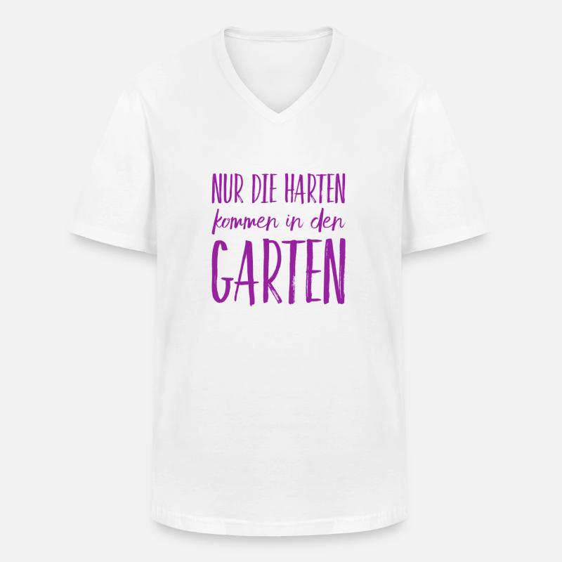 ich möchte in den Garten - Männer-T-Shirt mit V-Ausschnitt - Weiß